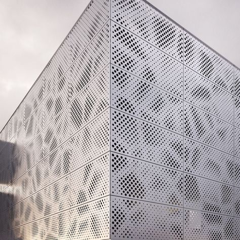 perforated metal panel_2 3D 3d model Metal Screens Architecture, Metal Panels Facade, Perforated Metal Panel, St Gerard, Facade Pattern, Retail Facade, Commercial Design Exterior, Cladding Design, Facade Panel