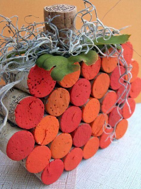 Corks Pumpkin, Autumn Wine, Wine Craft, Cork Art, Wine Cork Crafts, Wine Corks, Cork Crafts, Fall Projects, Wine Bottle Crafts