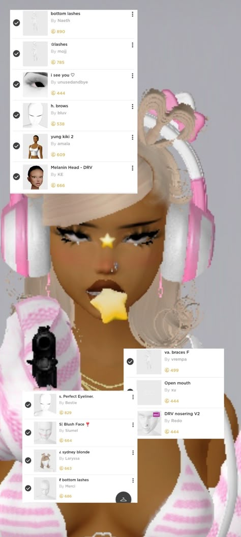 Imvu Face Tutorial, Imvu Face Ideas Tutorial, Imvu Username Ideas, Cute Imvu Names, Imvu Head Ideas, Imvu Avi Ideas Y2k, Imvu Names Ideas, Imvu Heads Names, Imvu Face Ideas