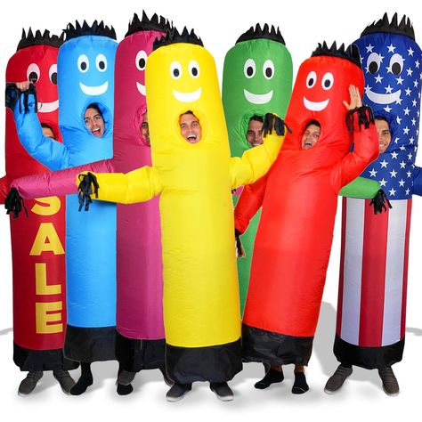 Inflatable Tube Man Costume, Tube Man Costume, Blow Up Halloween Costumes, Inflatable Tube Man, Best Group Halloween Costumes, Quick Halloween Costumes, Matching Halloween Costumes, Dancer Costume, Inflatable Costumes