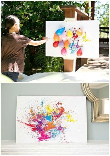 Balloon Dart Painting with Kids. A fun and creative way to paint outdoors! Maniac Mansion, Painting With Kids, Aktiviti Prasekolah, Camp Projects, Art Movements, Art Birthday Party, Diy Balloon, Aktivitas Montessori, Lukisan Cat Air