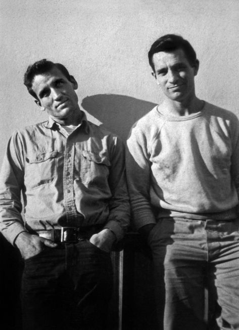 L'ecrivain americain Jack Kerouac (1922-1969) et Neil Cassady en 1952 photo prise par Carolyn Cassady   --- American writer Jack Kerouac (1922-1969) and Neil Cassady  in 1952 photo taken by Carolyn Cassady Neal Cassady, Lucien Carr, City Lights Bookstore, Lawrence Ferlinghetti, Gay Rights Movement, Beat Generation, Famous Novels, Book Discussion, Jack Kerouac