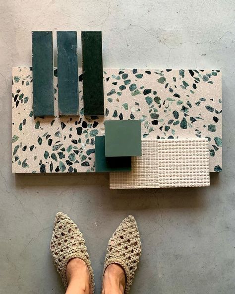 Terrazzo Interior Design Home, Bathroom Material Palette, Bathroom Material Board, Colourful Bathrooms, Casa Bonay, Materials Board Interior Design, Interior Tiles, Material Board, Material Palette