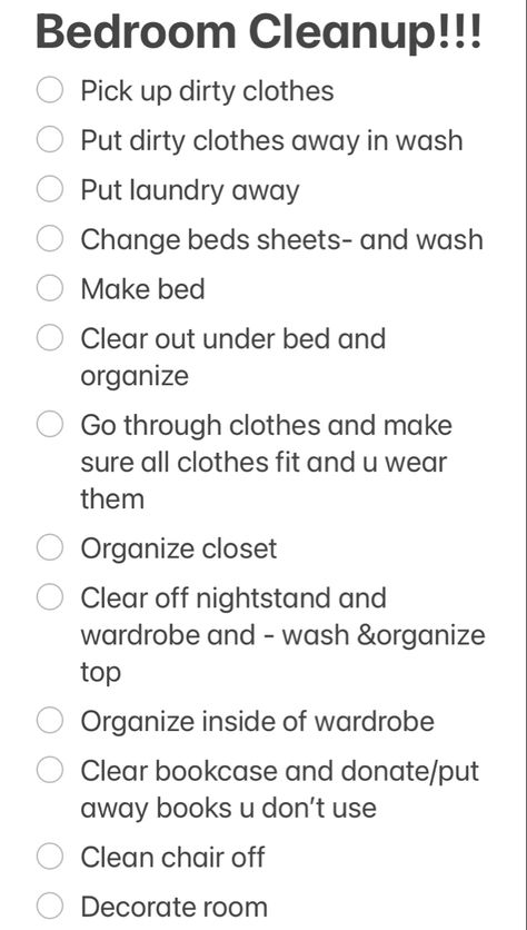 Makes your room look and feel completely different !! Weekly Bedroom Cleaning Schedule, Cleaning Hacks Bedroom Organizing, Spring Clean Bedroom, Cleaning Bedroom Aesthetic, Spring Cleaning Aesthetic, Deep Cleaning Bedroom Checklist, Bedroom Deep Clean, How To Clean Bedroom, Deep Cleaning Bedroom