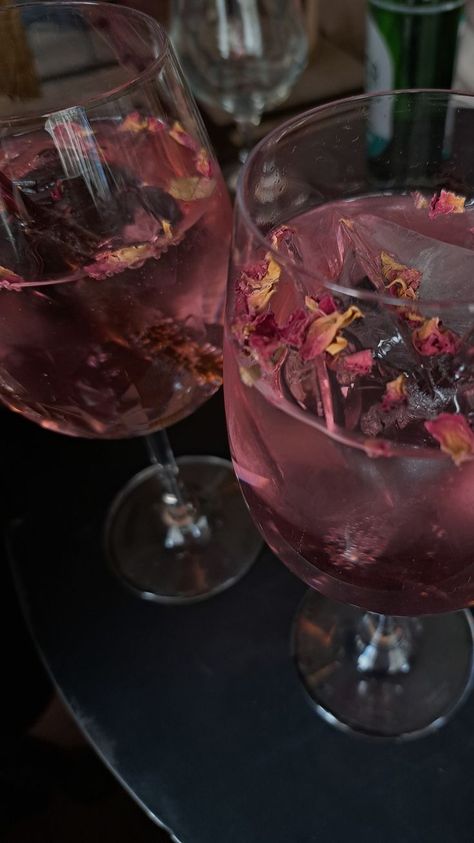 Rose Lemonade Aesthetic, Wine Purple Aesthetic, Pink Wine Aesthetics, Acotar Family, Rose Wine Aesthetic, Cherry Blossom Drink, Rosé Cocktails, Cherry Blossom Cocktail, Sadie Core