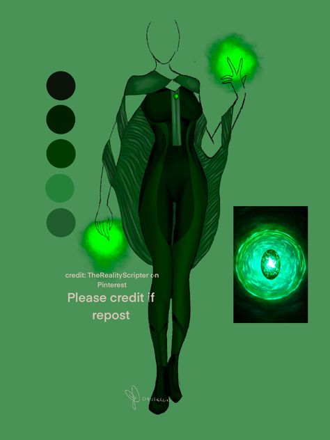 Plant Superhero Oc, Green Hero Costume Design, Plant Superhero Costume, Green Superhero Suit Female, Green Fantasy Dress, Mcu Shifting, Green Superhero, Dr Marvel, Avengers Outfits