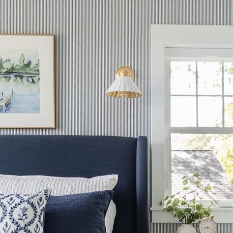 Kelly on Instagram: "A few still shots of my parent’s lake house bedroom. Comment SHOP below to receive a DM with the link to shop this post on my LTK ⬇ https://liketk.it/4Ornt  Lake cottage navy and white bedroom #ltkhome" Guest Room Coastal, Navy And White Bedroom, Lake House Bedroom, House Bedroom, Lake Cottage, Guest Rooms, White Bedroom, Home Bedroom, Lake House