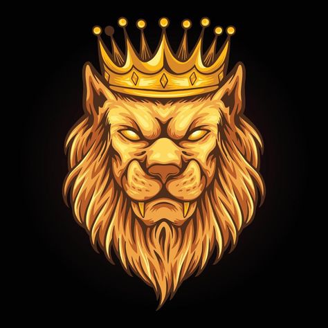 Vintage elegant lion king crown illustrations Lion King Poster, Crown Illustration, Lion Head Logo, Lion Illustration, Lion Drawing, Beautiful Lion, Lion Wallpaper, Vintage Png, Black Lion