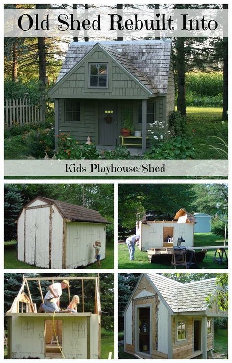 7e7d18b892e048f2c09758b7b91d7b60 Playhouse Shed, Kids Shed, House With Loft, Shed Playhouse, Playhouse Outdoor, Loft House, She Sheds, Kids Playhouse, Backyard For Kids