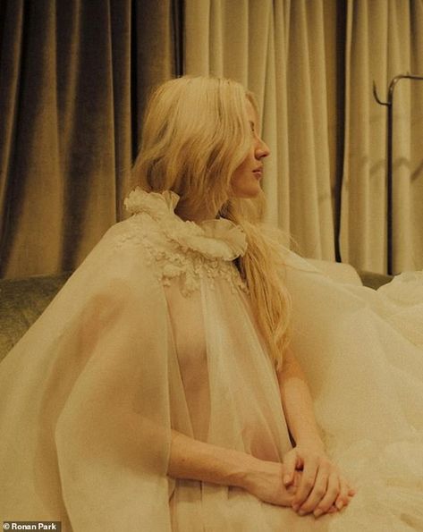 Ellie Goulding Aesthetic, Sheer Cape, Cape Gown, Sheer Gown, Baby Arrival, Ellie Goulding, Baby Cover, Music Aesthetic, Baby Bumps