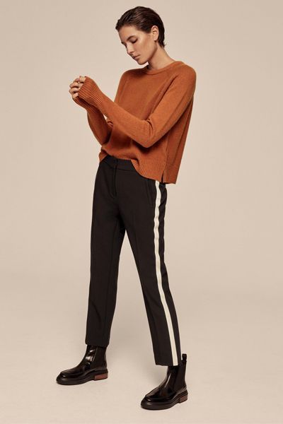 18 Pairs Of Side Stripe Trousers | SheerLuxe Side Stripe Trousers Outfit, Stripe Trousers Outfit, Striped Trousers Outfit, Stripe Pants Outfit, Side Stripe Trousers, Trousers Outfit, Wedding Lehenga Designs, Trouser Outfit, Oversized Sweaters