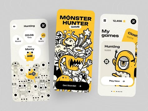 Game App Design Concept by Nixtio on Dribbble Game App Design, Mission Game, Ux Design Principles, Ux App Design, Ui Design Website, Game Interface, Game Ui Design, App Design Inspiration, Learning Design