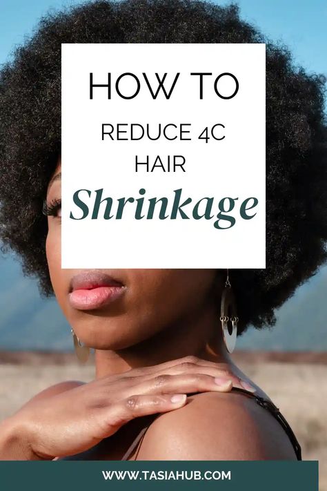 Best Tips And Tricks To Reduce 4C Hair Shrinkage - Tasiahub How To Avoid Shrinkage Natural Hair, 4c Hair Straightening, 4c Hair Shrinkage, Shrinkage Natural Hair, Hair Shrinkage, 4c Hair Care, 4a Hair, 4c Natural Hair, Tight Curls