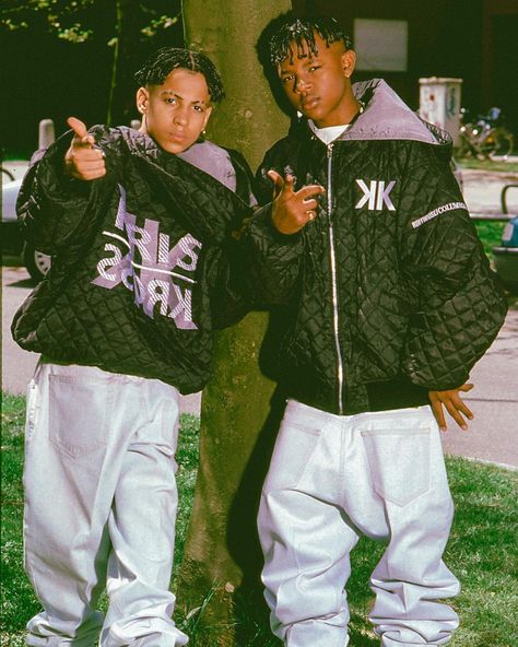 Strapped Archives on Instagram: “Kris Kross photographed by Fryderyk Gabowicz while walking around in Munich, Germany - May 12, 1992” Kriss Kross 90s, Kris Kross 90s, 90s Outfit Party Hip Hop, Mid 90s Aesthetic, 90s Outfits Party, Kriss Kross, 2000s Boys, Jordan Woods, Black Hair Magazine