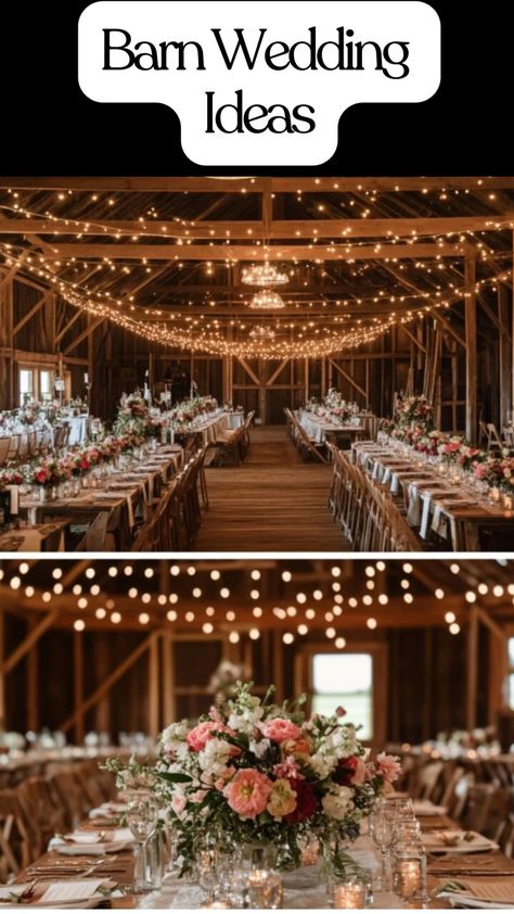 Rustic barn wedding reception with elegant lighting and country-inspired decor. Lighting Centerpieces, Classy Barn Wedding, Barn Fall Wedding, Classy Rustic Wedding, Classy Country Wedding, Rustic Barn Wedding Ideas, Rustic Barn Wedding Reception, Wedding Decor Country, Chic Barn Wedding