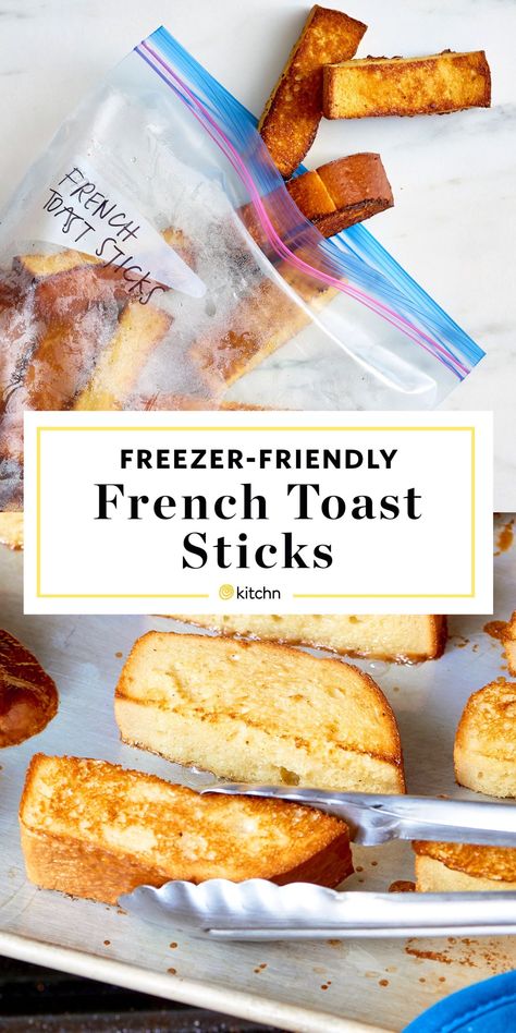 Frozen French Toast Sticks, Frozen French Toast, Cinnamon French Toast Sticks, Freezer Breakfast Meals, Breakfast Casserole French Toast, Breakfast Sandwiches Frozen, Cinnamon French Toast Bake, Cream Eggs, Freezer Friendly Meals