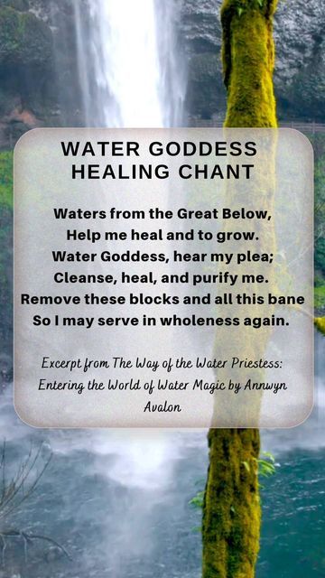 Heal With Water, Water Cleansing Ritual, Healing With Water, Water Spells Magic, Water Healing Magic, Water Magic Aesthetic, Water Spirituality, Water Priestess, Mystical Goddess