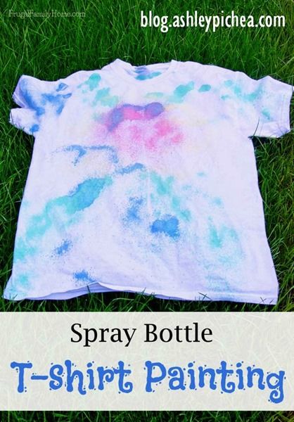 T-Shirt Painting with Spray Bottles | a Summer Bucket List Idea on ashleypichea.com Kids Crafts Summertime, Painting Crafts For Kids, Summertime Crafts, Tshirt Painting, Summer Backyard, Diy Tie, Paint Shirts, T Shirt Painting, Summer Bucket List