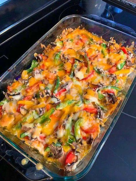 Fajita Casserole, Chicken Fajita Pasta, Chicken Fajita Casserole, White Bean Soup Recipes, Slow Cooked Chicken, Chicken Breast Seasoning, Chicken Fajita, Pan Meals, Chicken Fajitas