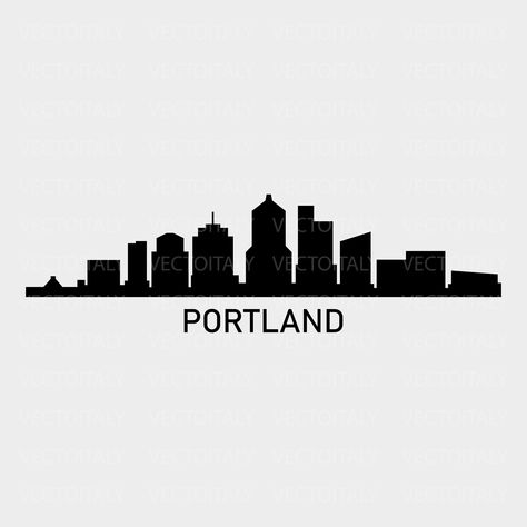 Portland Skyline, Cityscape Silhouette, Olympic Flame, City Skylines, City Skyline, Instant Download Etsy, Digital Image, Drawing And Illustration, Portland