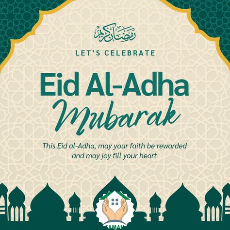 “Wishing you and your family a very happy and blessed Eid-ul-Adha. May Allah's grace be with you. 🐏❤️" Adha Mubarak, Eid Al-adha Mubarak, Eid Ul Adha, Eid Al Adha, Lets Celebrate, Very Happy, Let It Be, Quick Saves