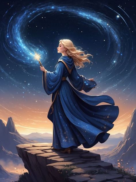 Steam Artwork, Star People, Fair Outfits, Magic And Mystery, Curly Hair Styles Easy, Witch Art, Inspirational Design, A Hill, Shooting Stars