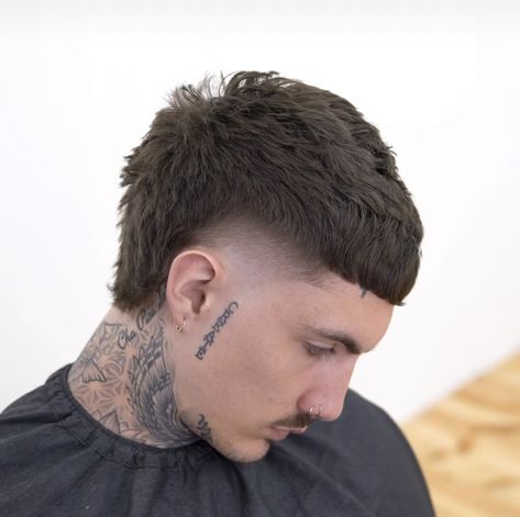 Silver Mullet Hair, Ceasar Cut Men Fade, Low Fade Buzzcut, Buzz Mullet, Mohawk Mullet Mens, Short Burst Fade, Men Mullet Hairstyle, Buzzcut Mullet, Skullet Hair