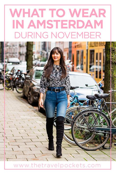 Tips on what to wear in Amsterdam and Bruges during the first week of November  #Netherlands #Belgium #Europe #Amsterdam #Bruges #HappyByNature #winterclothes Amsterdam In November Outfits, Europe November Outfits, Europe In November Outfits, Amsterdam Outfit Winter, What To Wear In November, Amsterdam In November, Netherlands Outfits, What To Wear In Amsterdam, Amsterdam Outfits