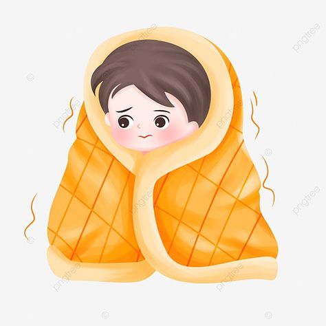 Cold Weather Character Design, Blanket Illustration Drawings, Cold Cartoon, Cold Drawing, Cold Illustration, Blanket Drawing, Cold Drawing Winter, Cold Clipart, Cold People