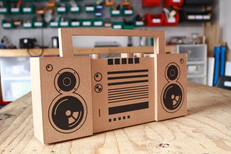 Boom Box Diy Cardboard, Paper Flowers Giant, Treat Boxes Diy, Electric Paint, Halloween Diy Paper, Candy Corn Decorations, Paper Box Diy, Halloween Paper Crafts, Cardboard Box Crafts