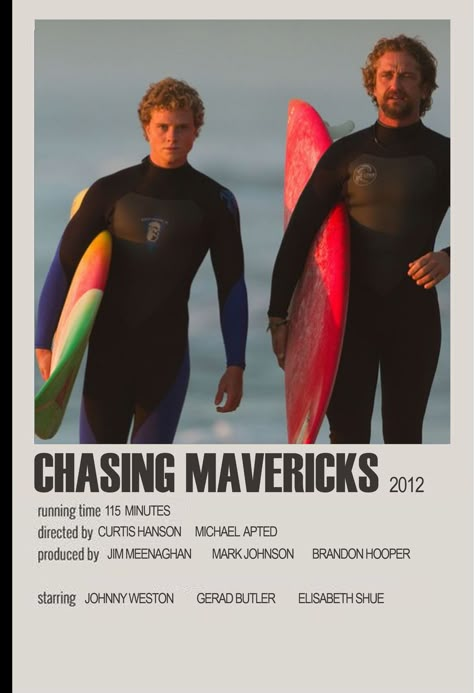 Maverick Film, Chasing Mavericks, Surf Boy, Beach Cartoon, Surf Movies, Surf Room, Beach Wall Collage, Iconic Movie Posters, Movie Card