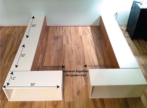 IKEA hack king sized bed | blogged here. | jona giammalva | Flickr Murphy Bed Ikea, Murphy Bed Plans, New Bed, Ikea Hackers, New Beds, King Bed, Ikea Hacks, Diy Bed, Ikea Hack