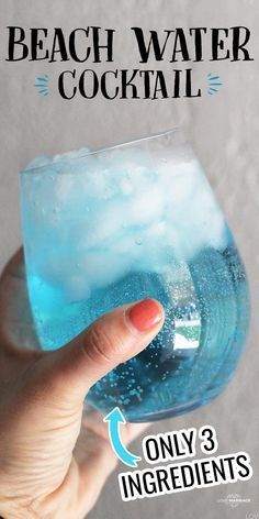 Beach Water Cocktail - Just 3 Ingredients - Love and Marriage Cocktail Drinks Alcoholic, Raspberry Vodka, Mixed Drinks Alcohol, Beach Drinks, Liquor Drinks, Dairy Drinks, Boozy Drinks, Mixed Drinks Recipes, Beach Water