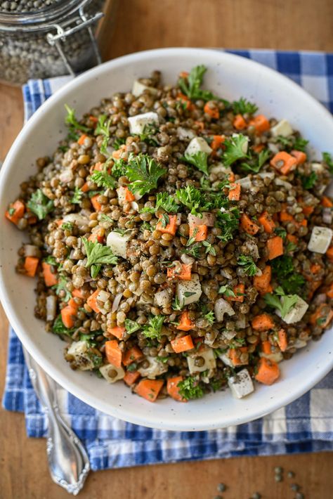 Puy Lentil Recipes, French Salad Recipes, French Lentil Salad, Lentil Salad Recipes, French Green Lentils, French Lentils, Lentil Dishes, French Recipes, Lentil Salad