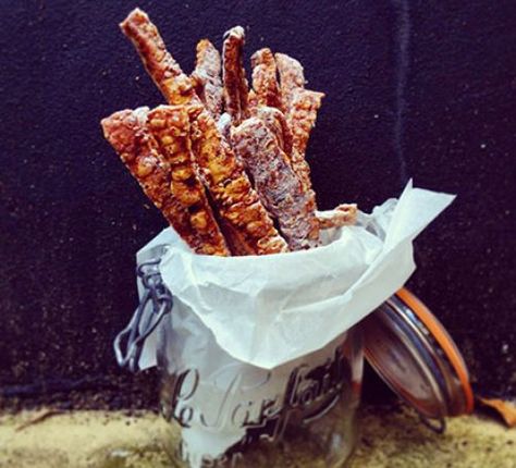 Spiced pork crackling straws Pork Crackling, Pork Skin, Nibbles For Party, Bbc Good Food, Spicy Pork, Pork Recipe, Roasts, Pork Dishes, Healthy Dishes