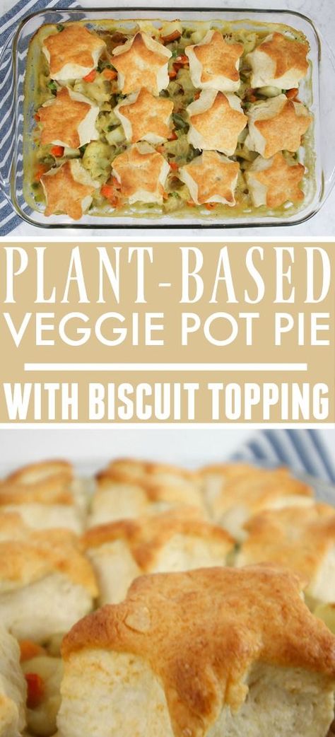 Veggie Pot Pie Recipe, Indulgent Recipes, Veggie Pot Pie, Vegetarian Pot Pie, Vegan Pot Pies, Vegetable Pot Pies, Veggie Side Dish Recipes, Vegan Casserole, Vegan Biscuits