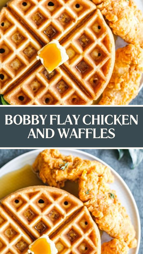 Bobby Flay Chicken And Waffles Chicken And Waffle Recipe, Waffles And Chicken Recipes, Bobby Flay Waffle Recipe, Chicken And Waffles Recipe Easy, Fried Chicken And Waffles Recipe, Homemade Chicken And Waffles, Chicken And Waffle Sliders, Chicken Waffles Recipe, Chicken And Waffles Recipe