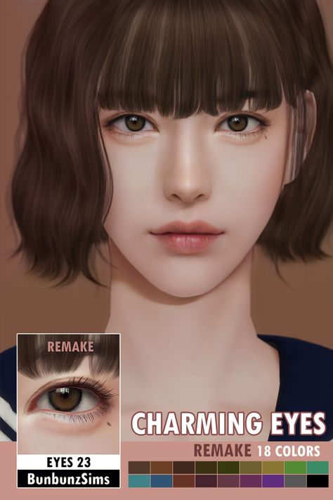 Charming eyes ver.2 ✿ 18 colors Sims 4 Cc Skin Details Korean, Sim4 Cc Eyes, Ts4 Cc Eye Colors, Sim4 Eyes, Sims 4 Cc Korean Eyes, Sims Eyes Cc, Sims4 Eyes, The Sims 4 Cc Hair Korean, Korean Sims 4 Cc