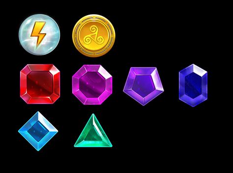 Gems of the Gods on Behance Game Gem, Gem Tattoo, Mount Olympus, Game Interface, Game Ui Design, Game Props, Gems Art, Game Background, Match 3