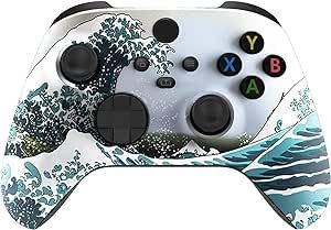 Custom Controllerzz Wireless Controller for Microsoft Xbox Series X/S & Xbox One - Custom Soft Touch Feel - Custom Xbox Series X/S Controller (X/S Waves) S Waves, Custom Xbox One Controller, Custom Xbox, Xbox Wireless Controller, Controller Design, S Wave, The Great Wave, Xbox One Controller, Xbox Controller