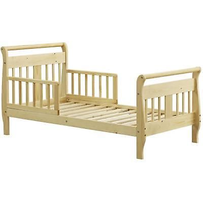 Toddler Bed Sleigh Crib Rails Kids Bedroom Boys Girls Furniture Wood Natural New Transitional Bed, Convertible Toddler Bed, Toddler Bed Frame, Bed Vintage, Girls Furniture, Kids Bedroom Boys, Bed Classic, Romantic Bedroom Decor, Toddler Room Decor