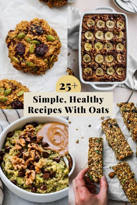 30 Healthy Recipes With Oats | Walder Wellness, Dietitian (RD) Healthy Oats Recipes, Recipes With Oats, Easy Oatmeal Recipes, Healthy Oats, Oats Overnight, Oat Recipes, Oat Recipes Healthy, Easy Oatmeal, Healthy Banana Bread