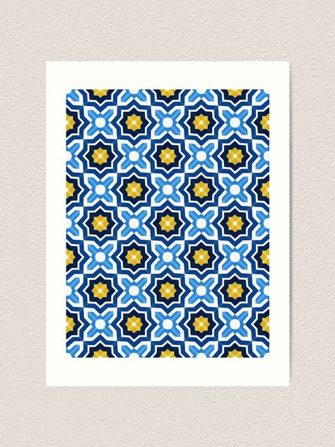 Andalusian Pattern, Andalusian Tiles, Seamless Tiles, India Pattern, Vintage Interior, Islamic Pattern, Large Prints, Cotton Paper, Pattern Art