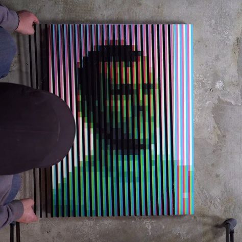 ACHES on Instagram: “Experimenting with a subpixel portrait and the moiré effect. #rgb #moire” Moire Effect, George Russel, Outside Art, Semester 2, Branding Inspo, Portfolio Ideas, Optical Illusion, Optical Illusions, Box Fan