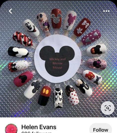 Mouse Nail Art, Mickey Mouse Nail Art, Disneyland Nails, Disney Christmas Nails, Mouse Nails, Disney Nail Designs, Mickey Mouse Nails, Nails Disney, Disney Inspired Nails