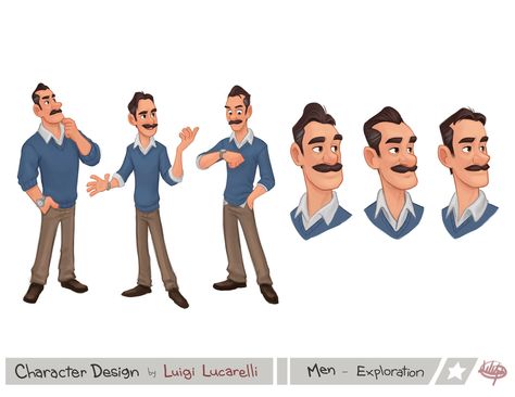 Luigi Lucarelli, Character Design Portfolio, Character Turnaround, Character Model Sheet, Book Illustration Art, Character Poses, Character Design Animation, Animation Design, Character Design Male