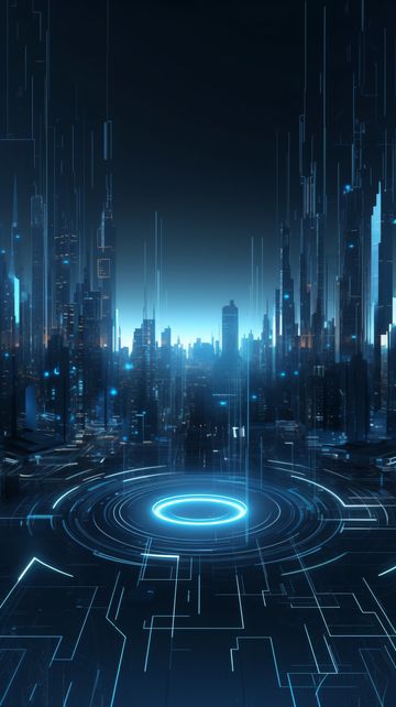 Tech Background Aesthetic, Futuristic Technology Design, Scifi Background, Blue Technology Background, Cyberpunk Background, Futuristic Technology Background, Future Background, Imvu Backgrounds, Technology City