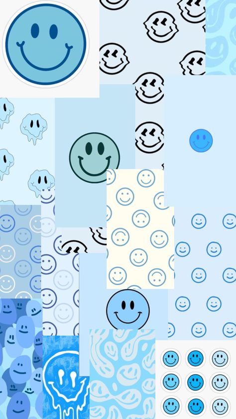 #smileyface #blue #preppy Aesthetic Wallpaper Blue, Pink Queen Wallpaper, Blue Smiley Face, Preppy Aesthetic Wallpaper, Blue Preppy, Queens Wallpaper, Heart Iphone Wallpaper, Preppy Aesthetic, Pretty Wallpaper Iphone