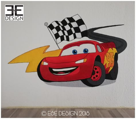 Cars Drawing Disney, Cars Painting Disney, Mcqueen Painting, Cars Mural, Cars Poster, Grand Prix Posters, Poster For Bedroom, Art Painting Tools, Boys Room Wall Art