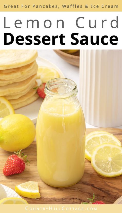 Lemon Sauce Recipe, Lemon Curd Dessert, Lemon Cream Sauces, Custard Sauce, Dessert Sauce, Waffle Ice Cream, Pancake Toppings, Cake Dessert Table, Lemon Ice Cream